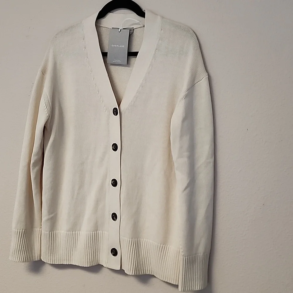Everlane Organic Cotton Cardigan Nwt - Picture 4 of 13